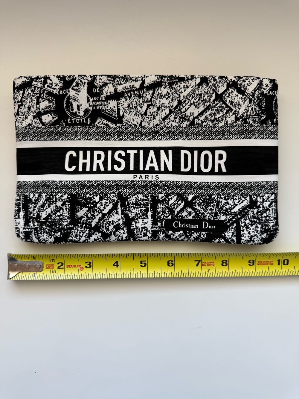 Dior Black and White Logo Canvas Pouch - Picture 3 of 5